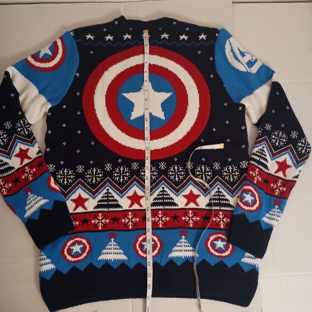 Marvel Avengers Captain America Sweater Men’s Size Medium Excellent EUC - Picture 13 of 16